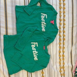 “Festive” Lilly Pulitzer green jersey top